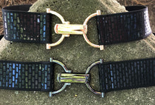 Load image into Gallery viewer, Patterned "Patent Leather" Elastic Belt