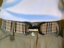 Load image into Gallery viewer, Tan Plaid Elastic Belt