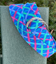Load image into Gallery viewer, Blue Crisscross Fabric Belt