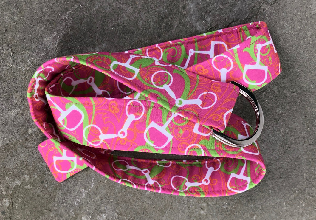 Pink and Green Swirly Bits Fabric Belt