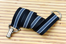 Load image into Gallery viewer, Black and Grey Striped Elastic Belt
